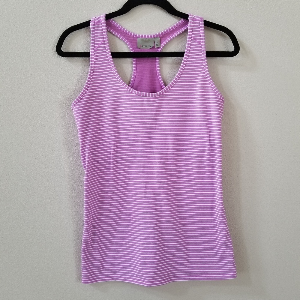 Athleta | Purple striped racerback tank size large
